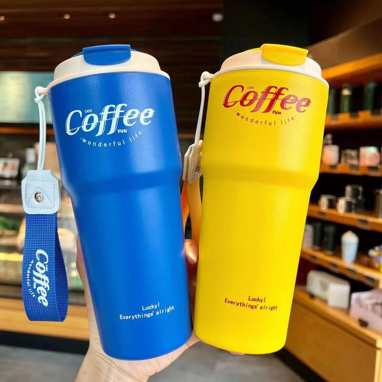 Portable Double Stainless Steel Coffee Mug Leak-Proof Thermos Travel Thermal Vacuum Flask Car Insulated Water Bottle 420ml/620ml (Available)