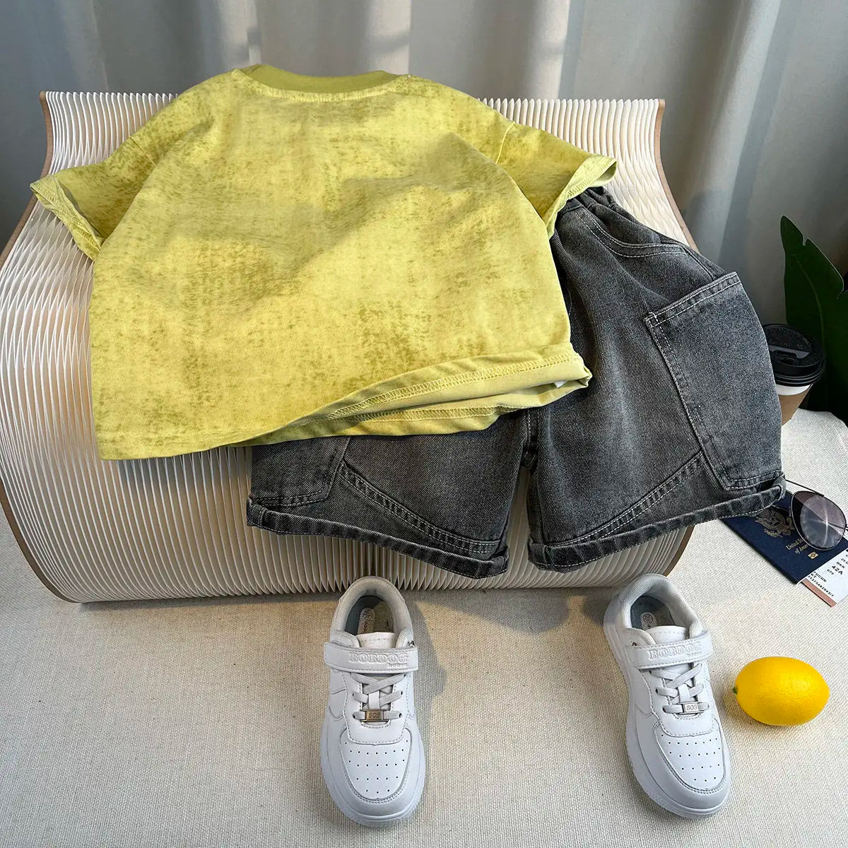 Hot Sale Fashion Baby Boy Suit Summer Clothes Short Sleeve T-shirt Short Jeans 2 Piece Set Kids Outfit  Children's Costume