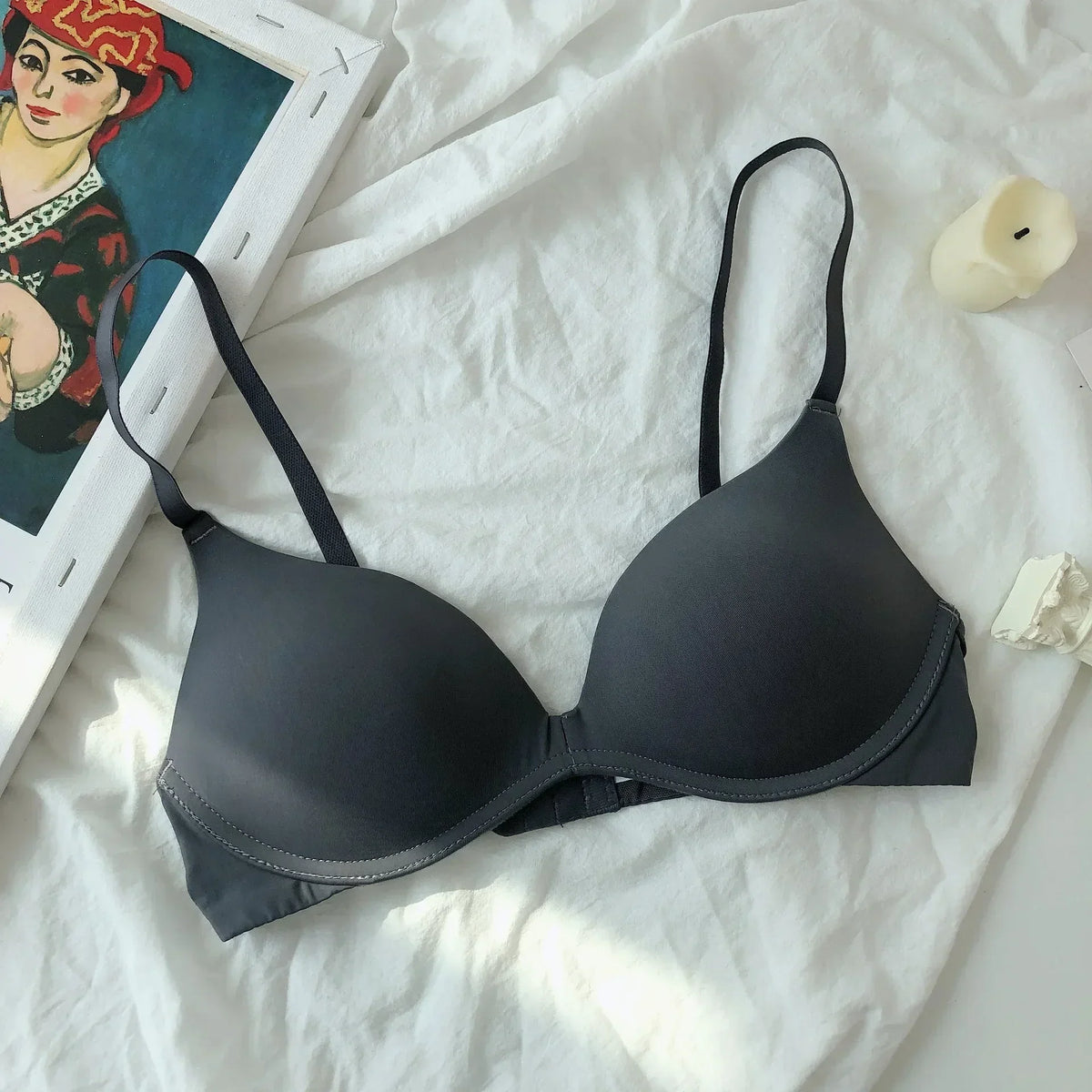 Bras for Women Seamless Backless Underwear Sexy Lingerie 3/4 Cup Bralette Top Wireless Brassiere Intimates Japanese Simple Bra
