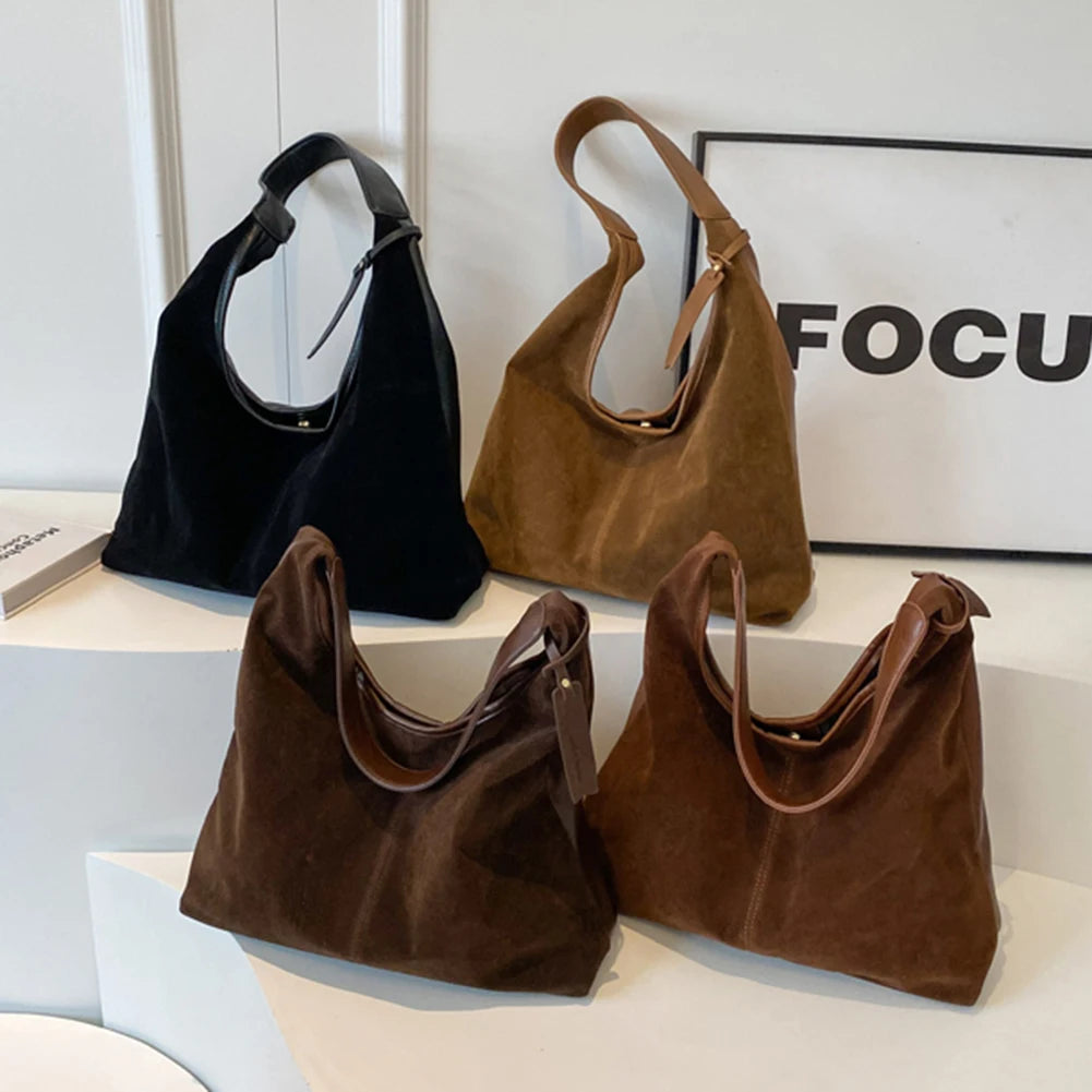 Women's Vintage Shoulder Tote Bag with large capacity, premium PU leather, zipper closure, and elegant everyday design