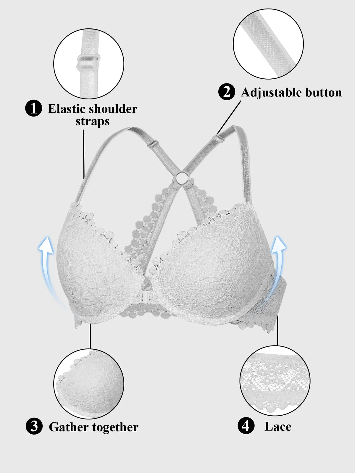 Women’s Sexy Lace Padded Wireless Bra with Comfortable Support, Adjustable Straps, Breathable for Daily Wear Multiple Occasions