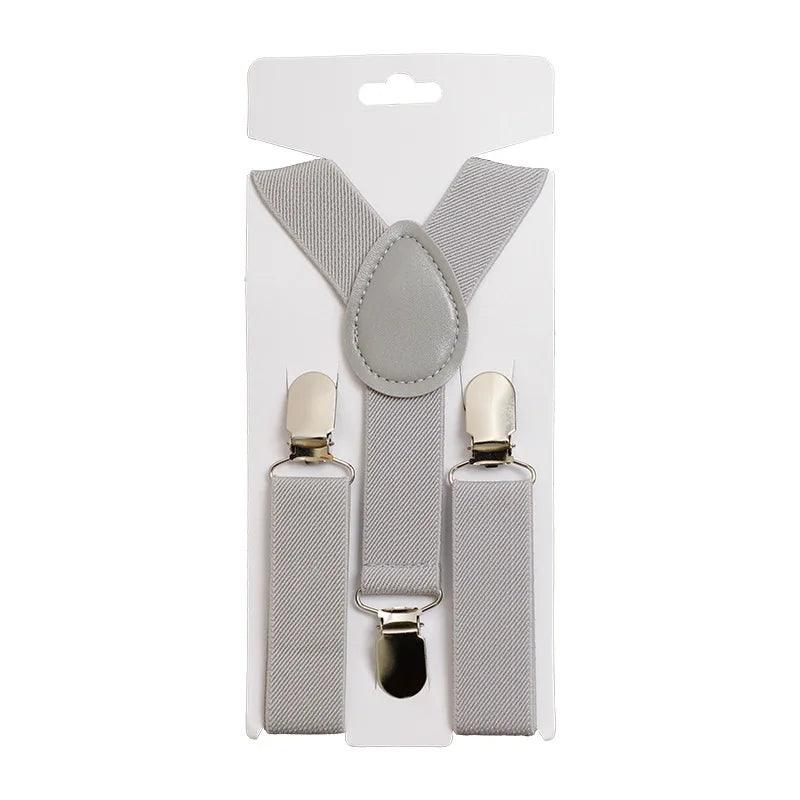 Children's Suspender Adjustable Straps Buckles Length Clothing with Three Elastic Clips Suspender Kids Wedding Accessories