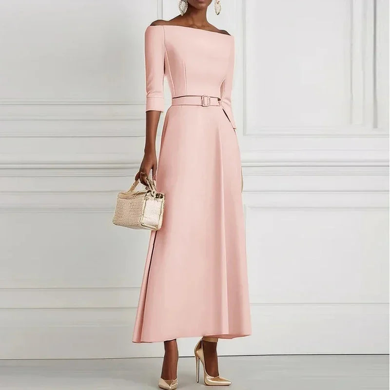 dresses for casual party Elegant Party Dresses For Women Off Shoulder Half Sleeve High Waisted