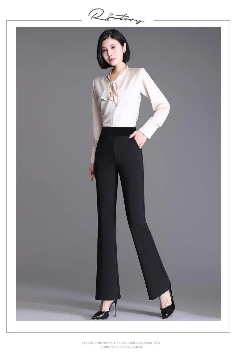 Fashionable Casual Pants Women's Slimming Micro-flared Loose Fit Korean Style Long Trousers Versatile Casual Bell Bottoms
