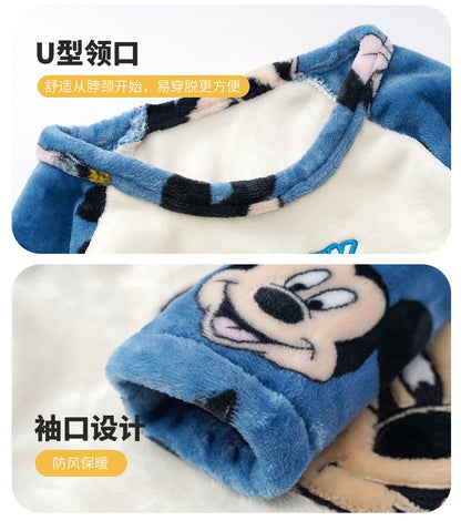 2pcs Sets Warm Home Suits Kids Clothes Flannel Warm Set for Boys Autumn and Winter Thickened Long-sleeved Home Clothes Set