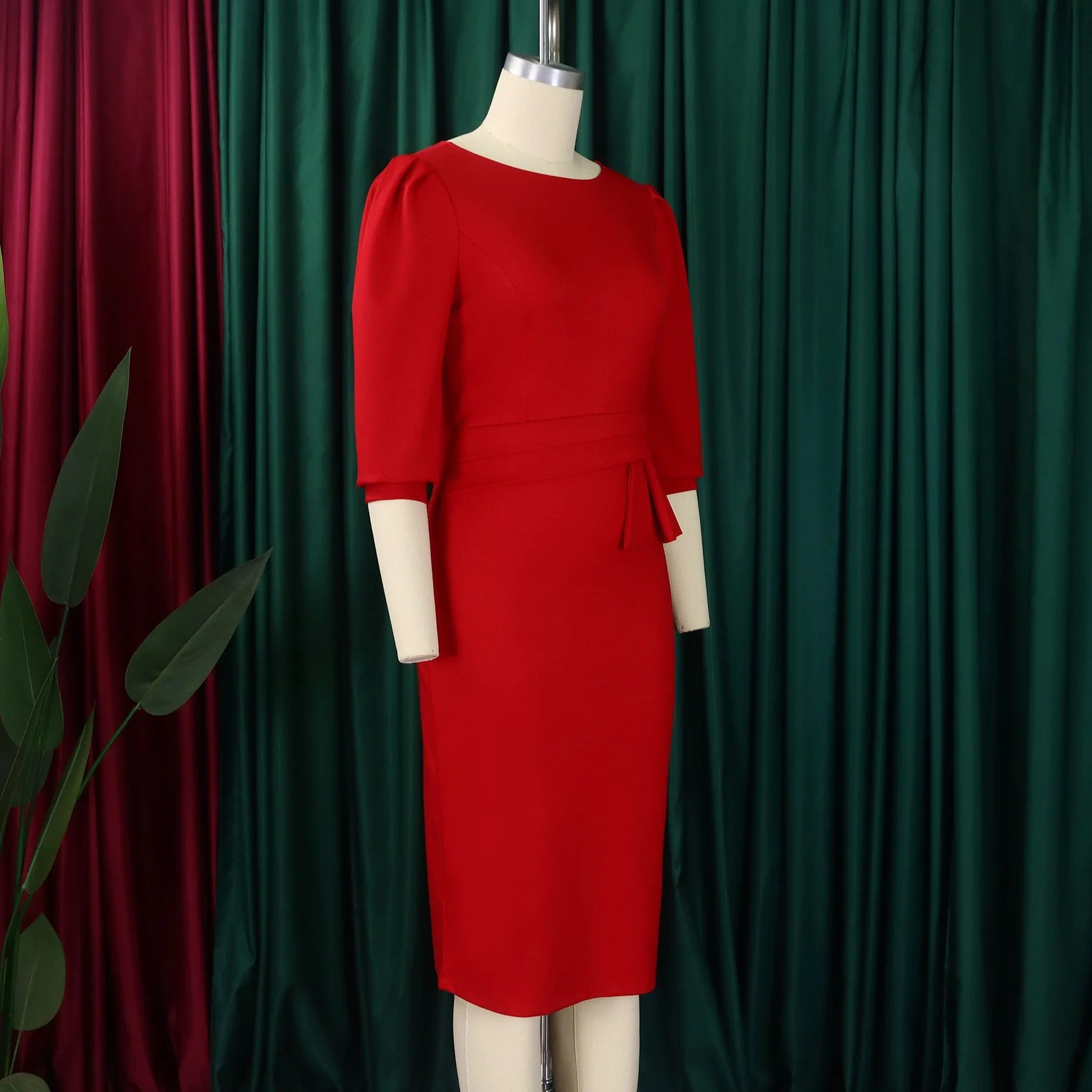 Elegant Office Dresses for Women O Neck Half Sleeve Sheath Package Hips Formal Business Work Wear Vestidos Mujer Dress Clothes