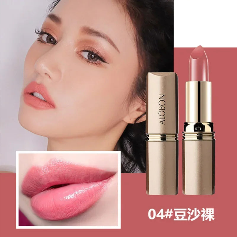 10 Colors Pink Lipstick Waterproof Matte 24 Hours Long Lasting Non-Stick Cup Red Rose Lip Tint Velvet Cosmetic Women Make Up