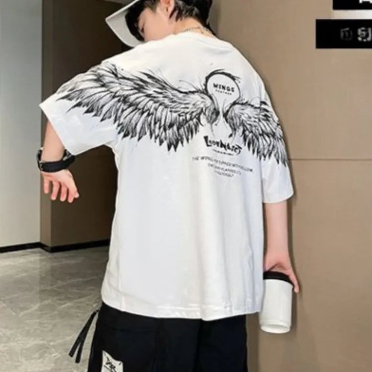 Summer Kids Wing T-Shirt Cotton Loose Stylish Boy's Shirt Big Kids Summerwear