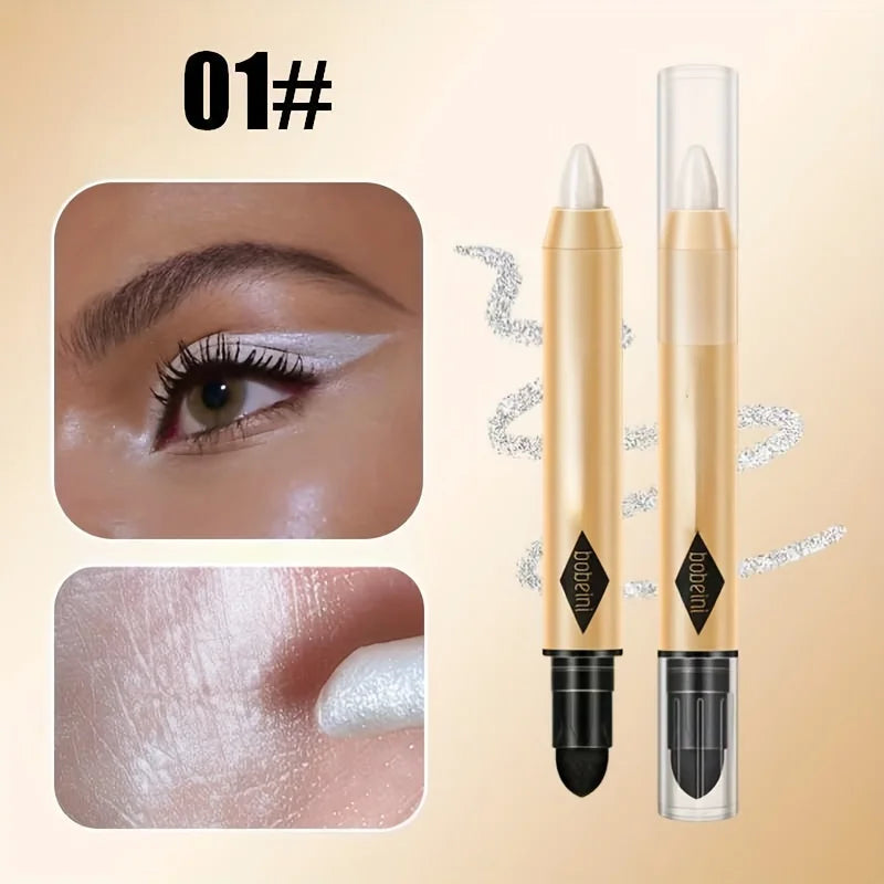 Pearly Eyeshadow Stick Pencil Waterproof Glitter Matte Eyeshadow Makeup High Pigmented Eyelid Under Crease Eyeshadow Pen