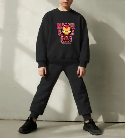 Marvel Spring/autumn Children's Clothes Sets Captain America Printed Boys Sweatshirt and Sweatpant 2pcs Kids Casual Hoodies Suit