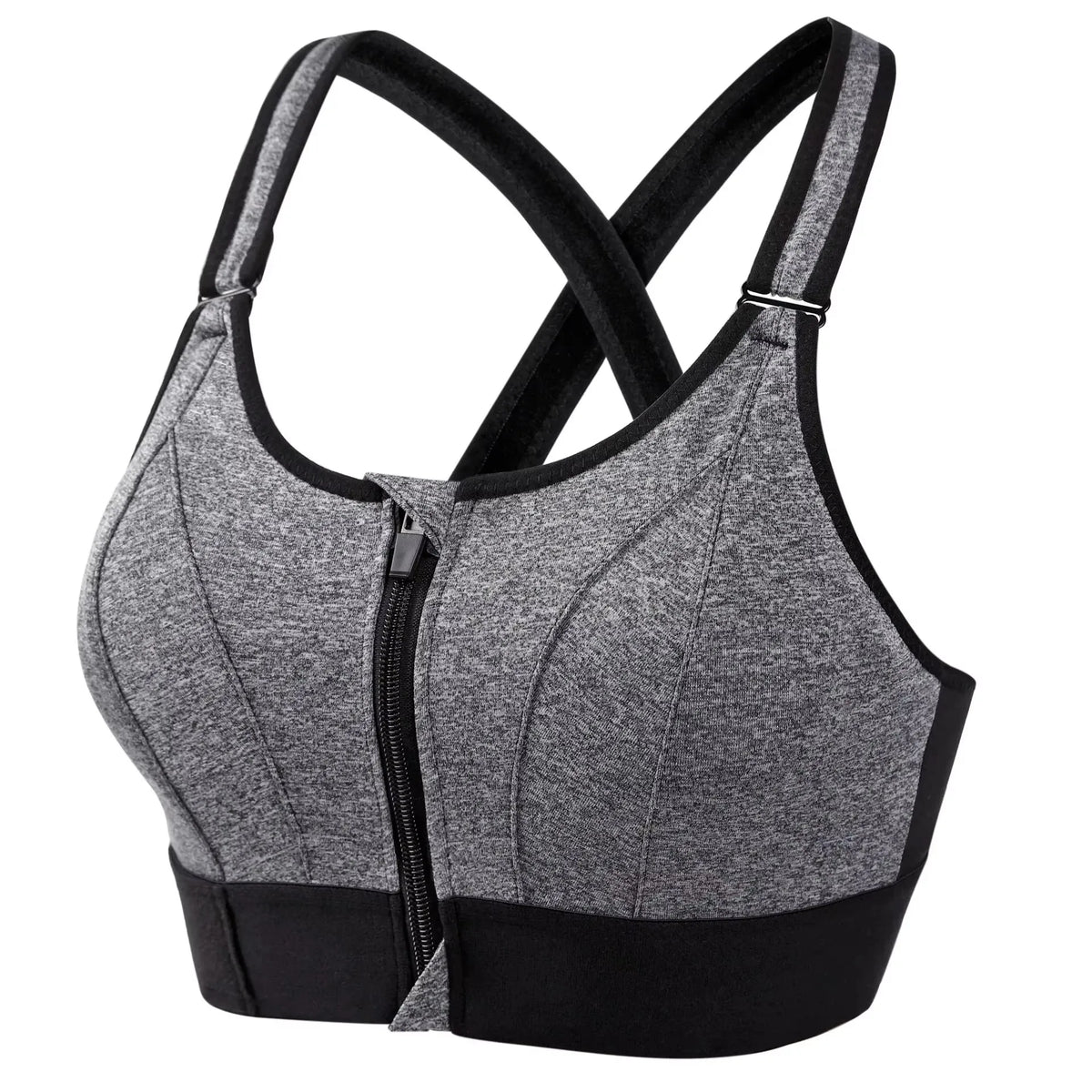 Sports Bras For Women Front Zipper Adjustable Strap Shockproof Elastic Fitness Athletic Brassiere Slim Yoga Crop Top