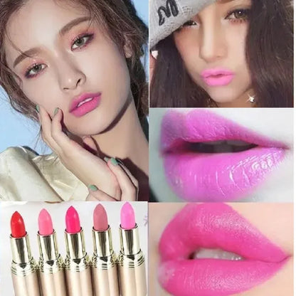10 Colors Pink Lipstick Waterproof Matte 24 Hours Long Lasting Non-Stick Cup Red Rose Lip Tint Velvet Cosmetic Women Make Up