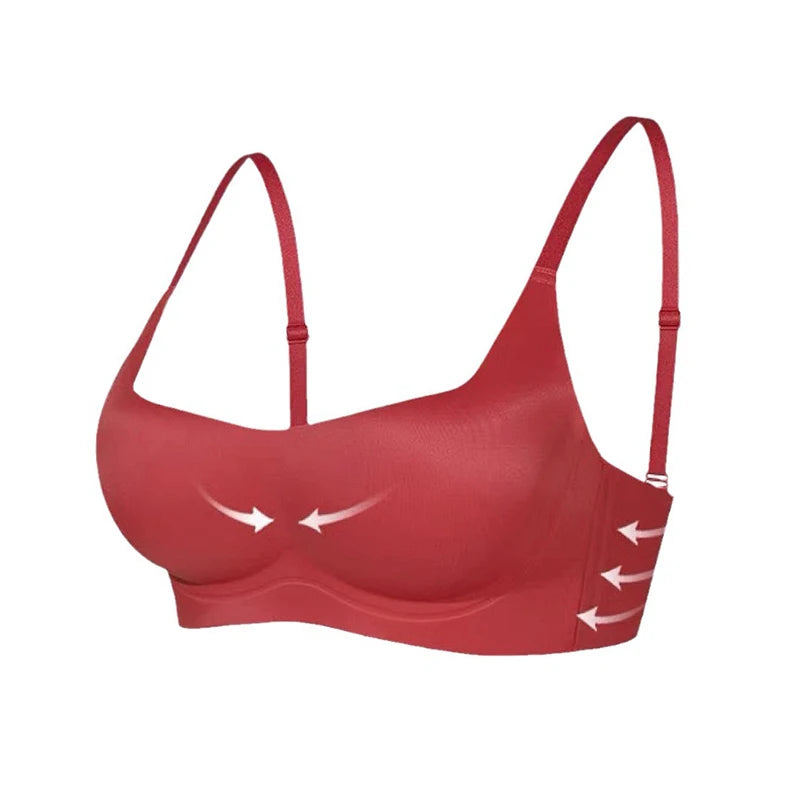 Wireless Push Up Bra for Women Soft Comfortable Anti-Sagging Upper  Support Gathering Lingerie Small Breasts ABC Cup Underwear