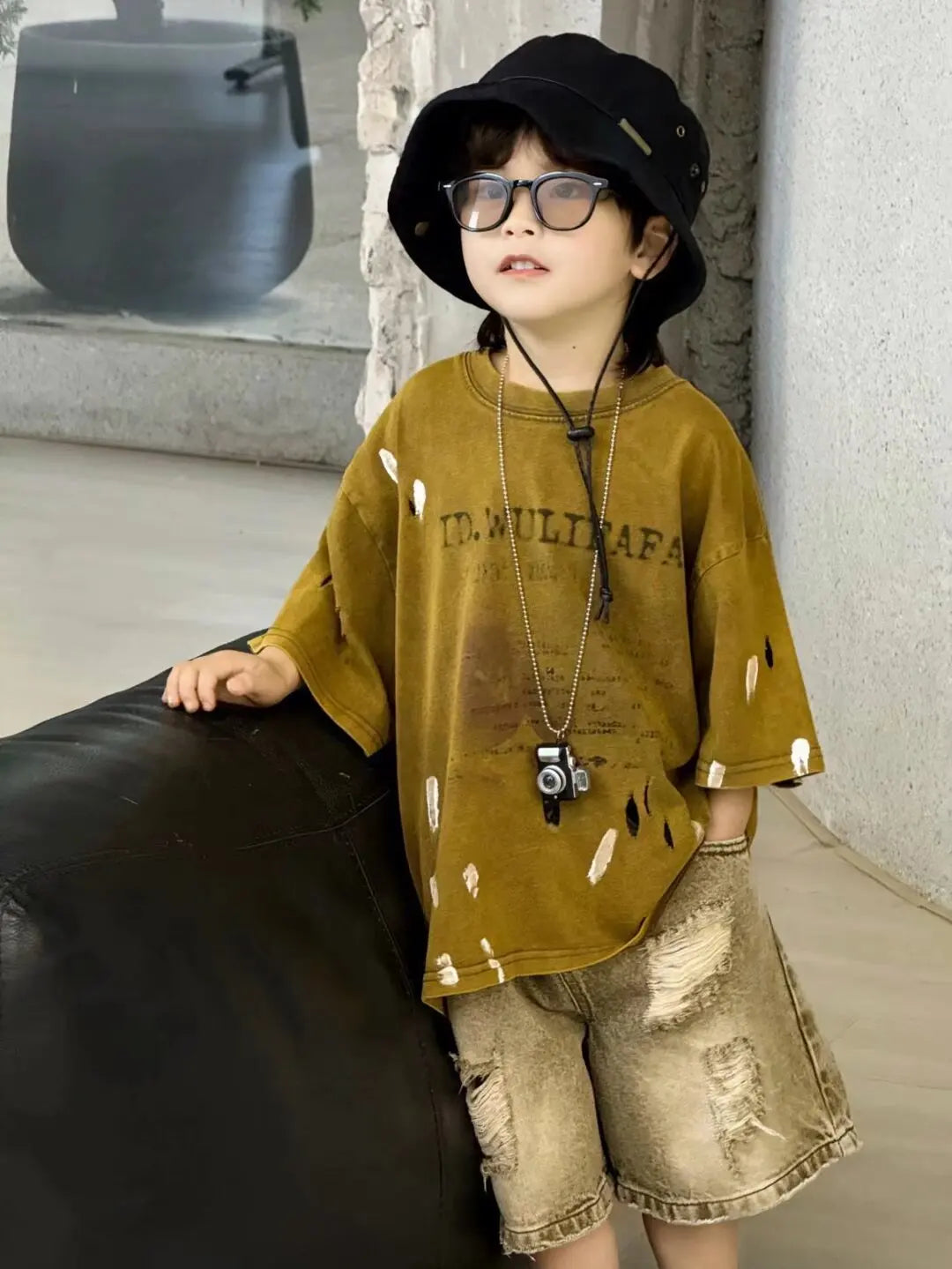 Boys Clothing Set  Korean Loose Shirts+shorts 2pcs/set Sport Suits for Kids Teenager Tracksuits Casual Baby Outfits Clothes