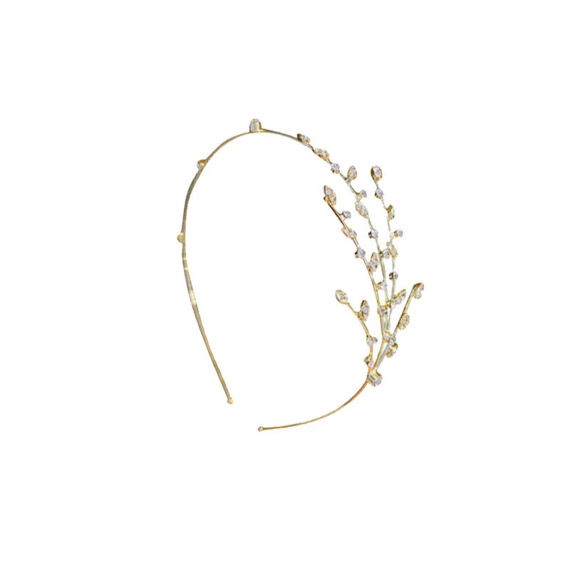Elegant Hair Accessories Women Non-slip Hair Hoop Girls Star Headband Crystal Hairbands Hollow Leaves Braided Tool