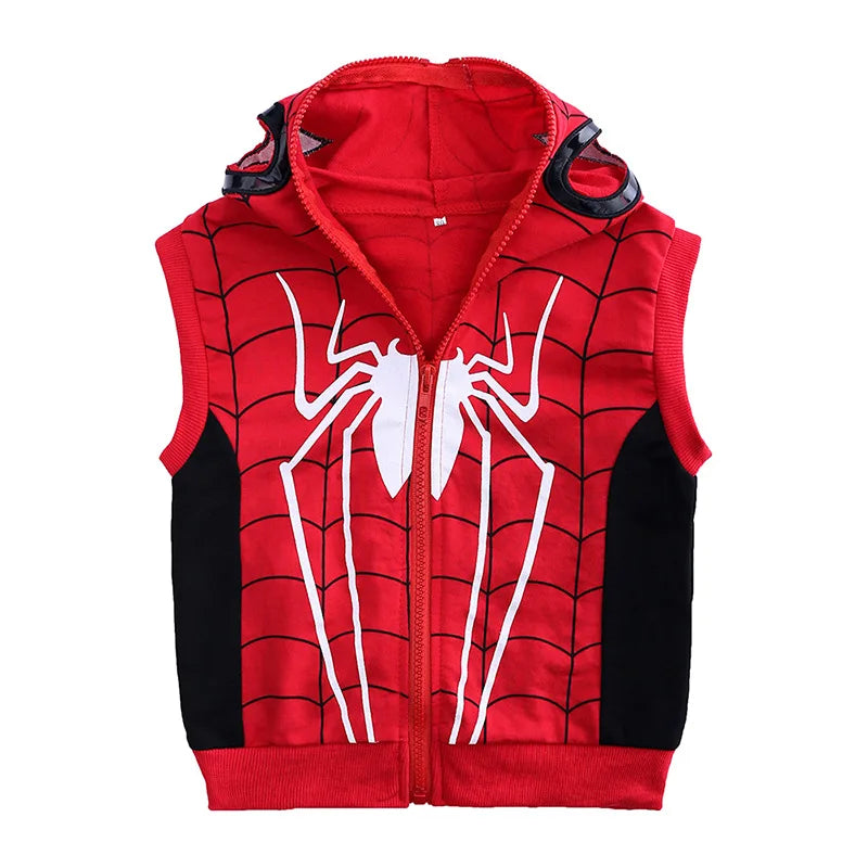 Movie Peripheral Marvels Superhero 3pcs/set Costume Autumn Sleeveless Hooded Vest T-shirt Pant Tracksuit Outfits Birthday Gift