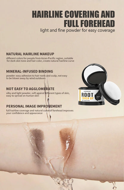 Lewedo Hair Line Powder 4g Black Root Cover Up Natural Instant Waterproof Hairline Shadow Powder Hair Concealer Coverage