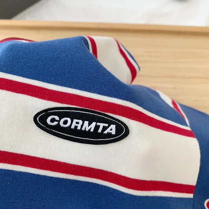 2-7Y Spring Children Clothes For Baby Girl Boys T-shirt Stripe Cotton Long Sleeves Shirts Teen Hoodie Bottoming Shirt Kids Tops