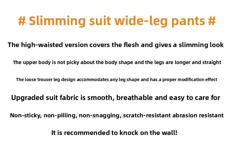 New Chinese Style High Waist Buttoned Suit Pants Women's Spring Summer Casual Wide Leg Pants Versatile Slimming Design