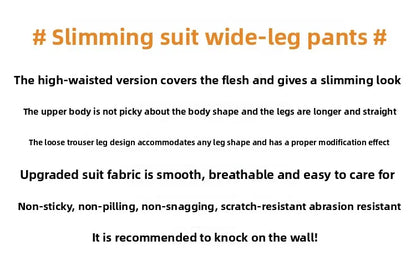 New Chinese Style High Waist Buttoned Suit Pants Women's Spring Summer Casual Wide Leg Pants Versatile Slimming Design