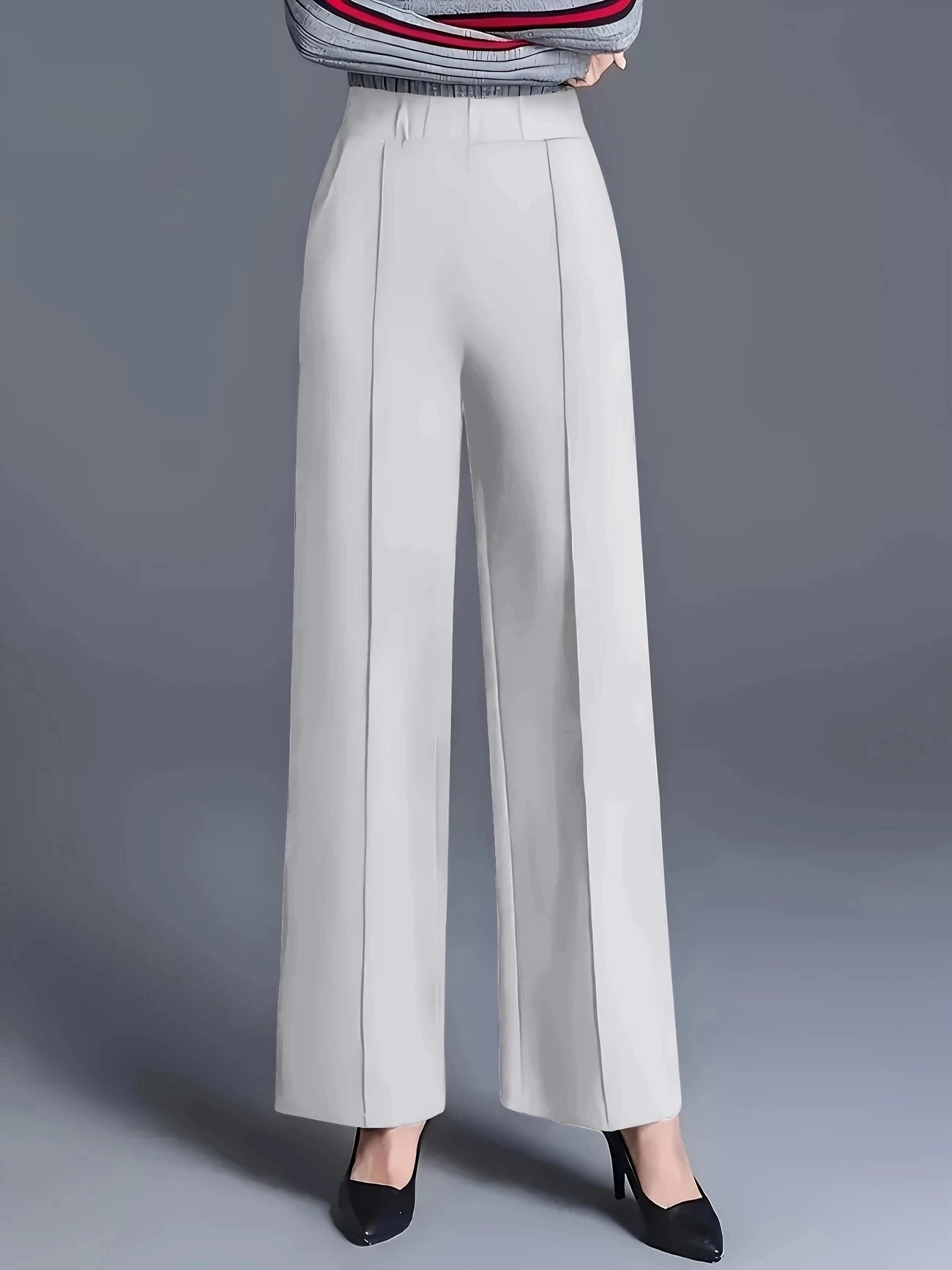 Autumn and Winter Straight-Leg Pants Women's Drapey Loose High Waist Casual Pants Western Style Mom Suit Pants