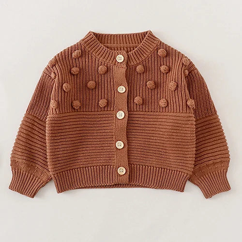 Winter Spring Baby Knitted Clothing Long Sleeved Floral Embroidery Knitting Coat Newborn Baby Girls Knitting Cardigan Sweater (Available)