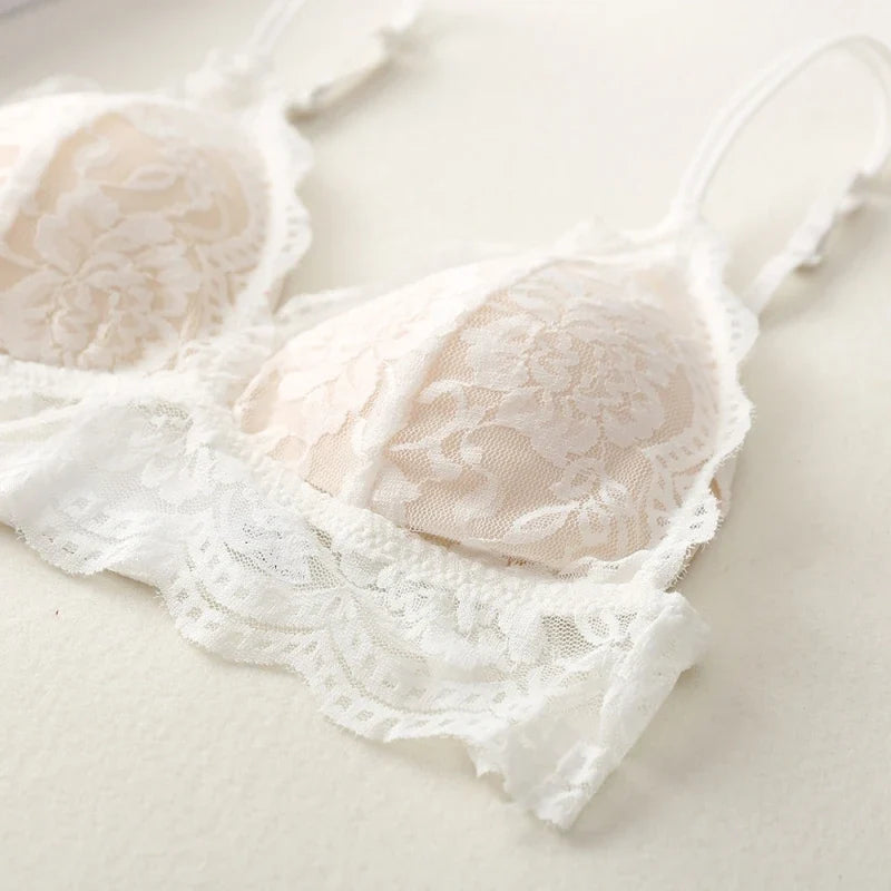 Lace Bralette Sexy Bras For Women Small Chest Push Up Bras Transparent Sexy Lingerie Backless Underwear Breathable Brassiere