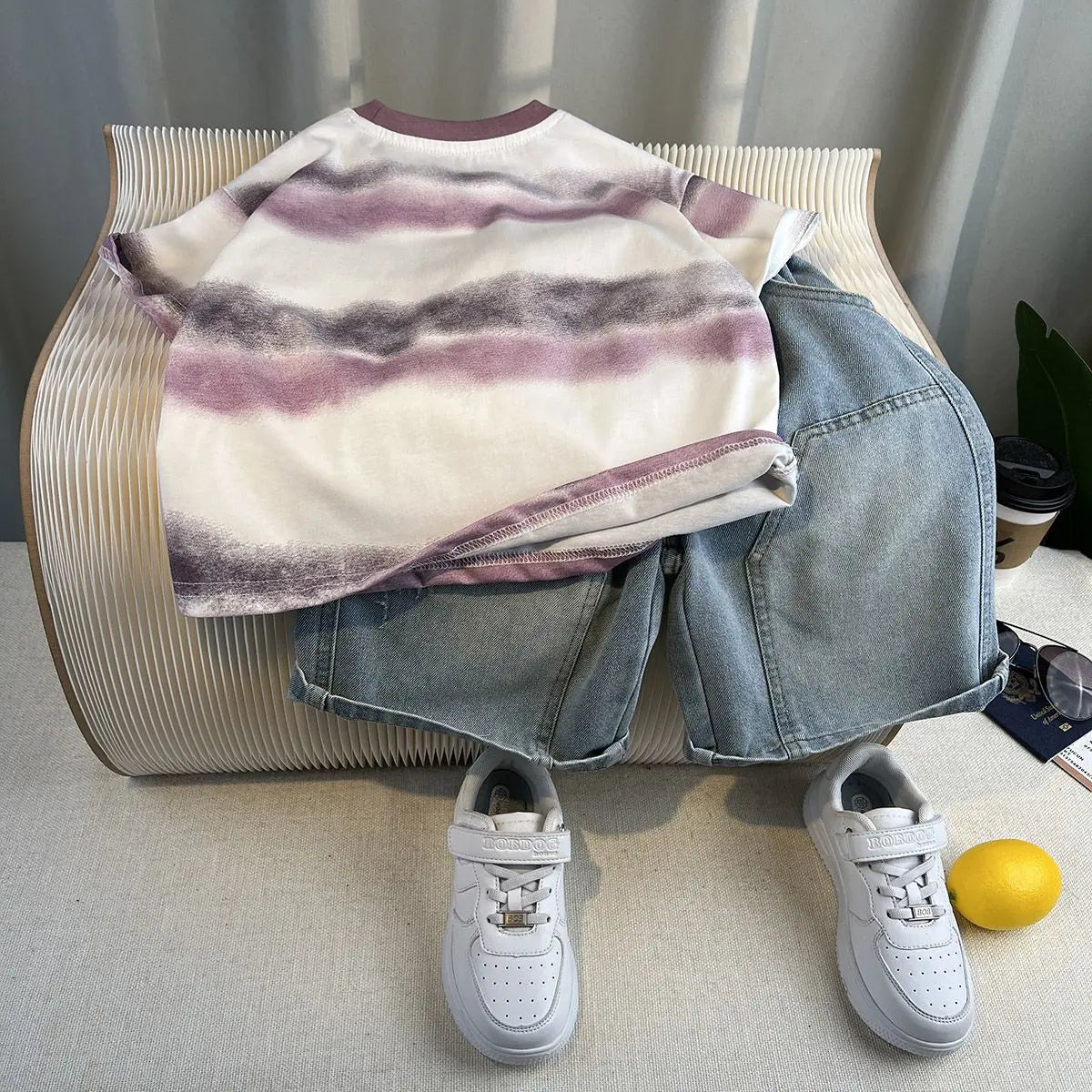 Hot Sale Fashion Baby Boy Suit Summer Clothes Short Sleeve T-shirt Short Jeans 2 Piece Set Kids Outfit  Children's Costume