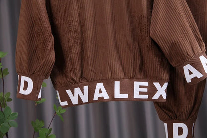 Baby Boys Clothes Suit Children Fashion Autumn/Winter Printed Corduroy Boys' Coat Zipper Long Sleeve Boys' Top+Pants Casual Set