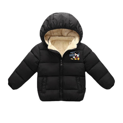 Winter Boy's Warm down Parka Fleece Lined Windbreaker Hooded Coat Kids Cotton Thicken Thermal Padded Fashion Outerwear