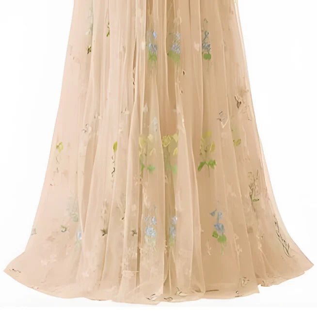 Women's Prom Dress Tulle Floral Elegant Evening Dresses for Woman Luxury Custom Made Sweethearts Exposed Party Dress
