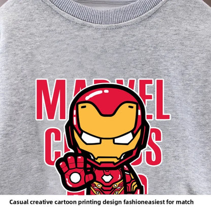 Marvel Spring/autumn Children's Clothes Sets Captain America Printed Boys Sweatshirt and Sweatpant 2pcs Kids Casual Hoodies Suit