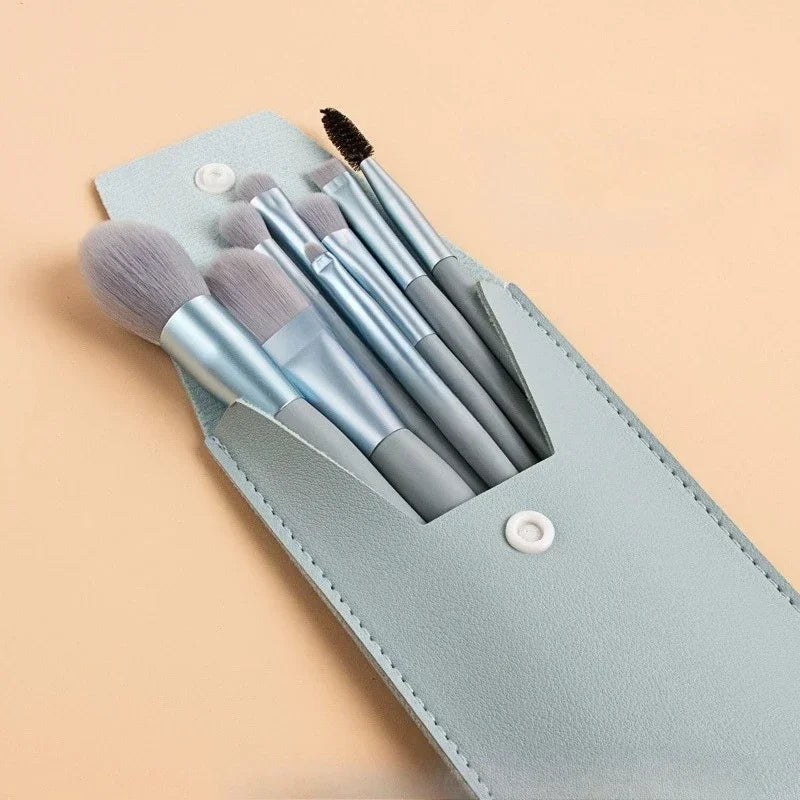 Mini Brush 8-Piece Makeup Bag Portable Concealer Powder Brush Set Soft Fur Make-up Tool Bag Foundation Brush Makeup Brush Set