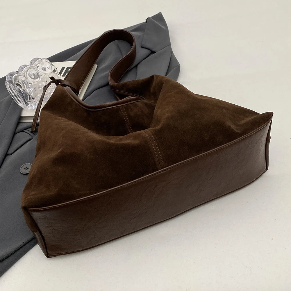 Women's Vintage Shoulder Tote Bag with large capacity, premium PU leather, zipper closure, and elegant everyday design