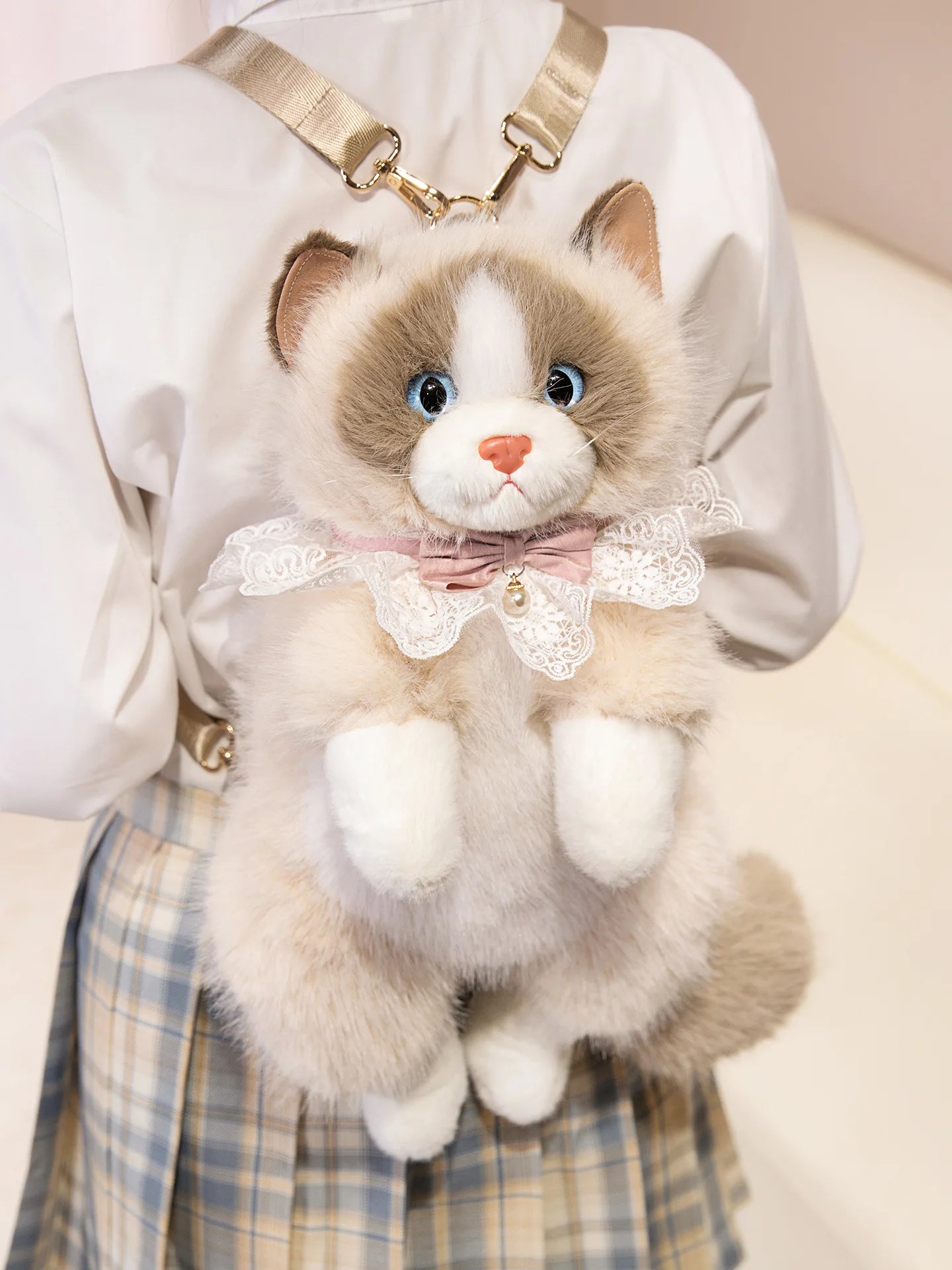 Simulated Puppet Cat Backpack Doll Cute Cat Backpack Plush Toy Daughter Birthday Gift