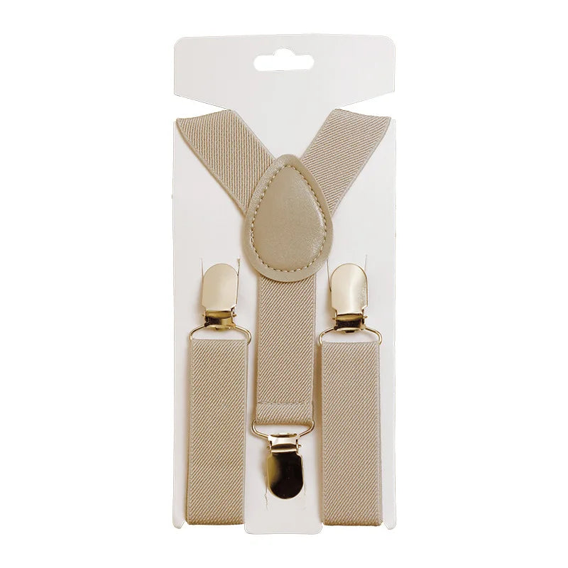 Children's Suspender Adjustable Straps Buckles Length Clothing with Three Elastic Clips Suspender Kids Wedding Accessories