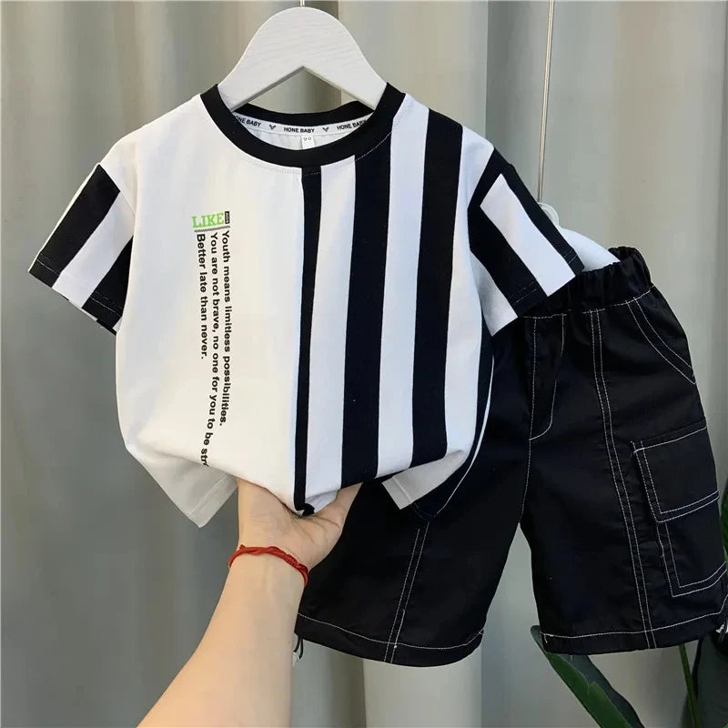 Summer Boy Clothing Suit New Children's Clothes Set Boys Short Sleeve T-Shirt Shorts