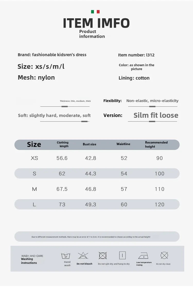 1-8Years New Little Girls Party Dress for Princess Dress Solid Child Clothes Flower Girl Birthday Princess Dress for Kids