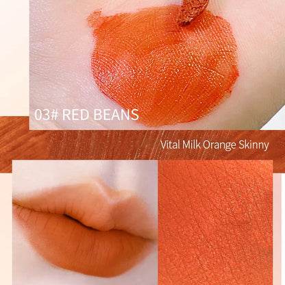 PEACHWHO Ruby Velvet Foggy Lip Glaze Matte Lip Stain Moisturizing Longlasting Waterproof Natural Smooth Silky Lipstick Cosmetics