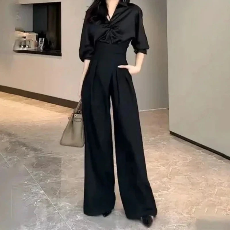 New Fashion Women Trousers Commuting Versatile Leisure High Waist Leg Pants Spring Summer Temperament Slimming Straight Pants