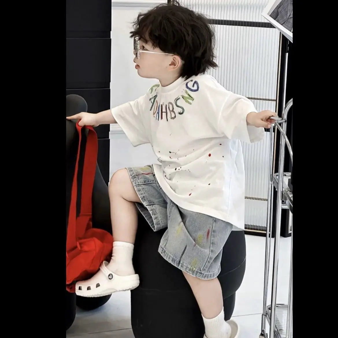 Baby Boys Summer Sportswear.Suit New Children Streetwear kid Boy Short Sleeve T Shirt + Denim Shorts 2PCS Set Outfits 2-10Y