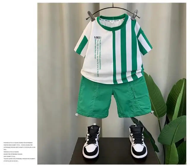 Summer Boy Clothing Suit New Children's Clothes Set Boys Short Sleeve T-Shirt Shorts