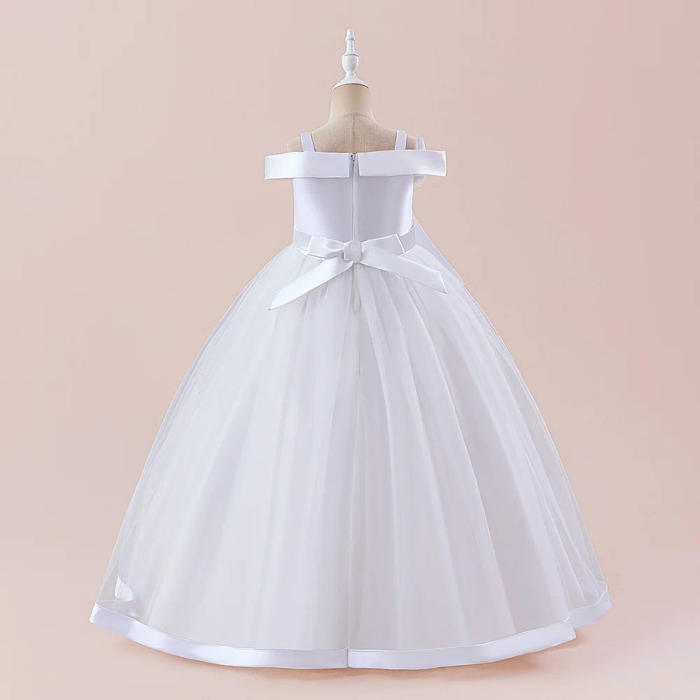 Fashion Bridesmaids Party Girls Dresses Elegant Flower Wedding Princess Dress for Girl Birthday Evening Prom Christmas Costumes