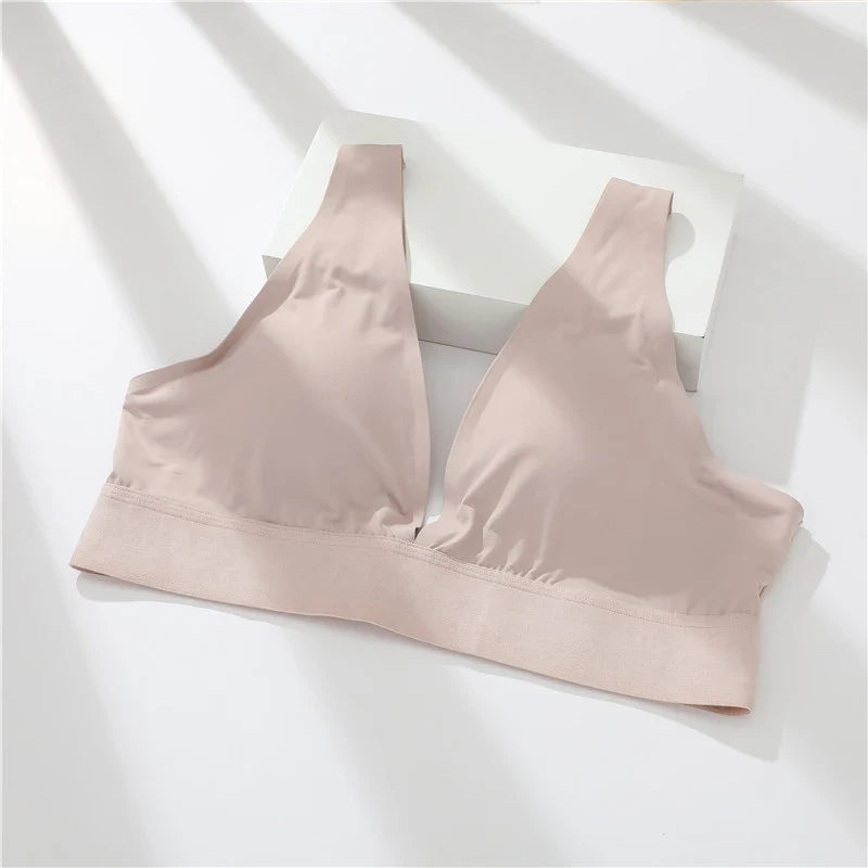 New Women's Bras Seamless Bras For Women Sexy Lingerie Deep V Backless Bralette Intimates Push Up Bra Back Closure Brassiere