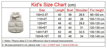 Kids Winter Vest Girls Boys Thicken Waistcoat Corduroy Outerwear Vest Children Cotton Jackets Vest For 2-10 Y Sleeveless Jacket