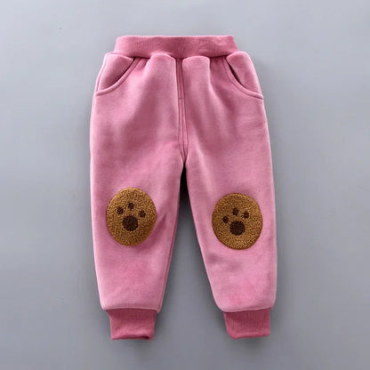 3Pcs Boys Suit Autumn And Winter Baby Girl Clothes Fleece Thickened Keep Warm Sets For Children Cute Bear Embroidery Clothing