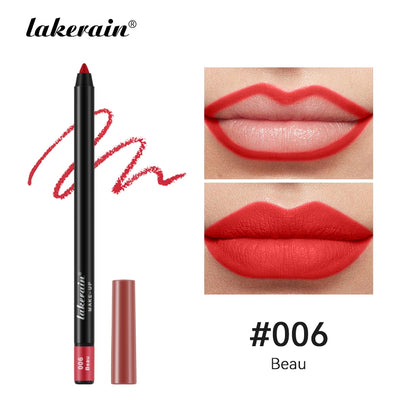 Lipliner Pencil Waterproof Matte Red Contour Tint Lipstick Long Lasting Non-stick Cup Moisturising Lips Makeup 12 Colors