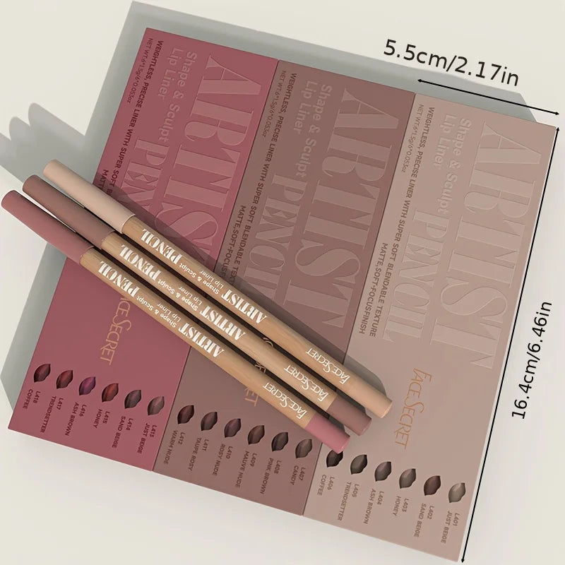 Velvet Matte Lip Liner Pencils Set Long-Lasting Non-Drying Perfect for Lining Filling Lips Versatile for All Skin Typ