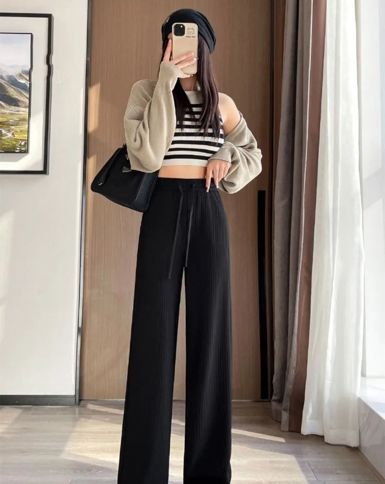 Women's Pencil Pants Jogger Sweatpants Thin Material Seven/Nine Points Length Boting Trousers for Spring Season