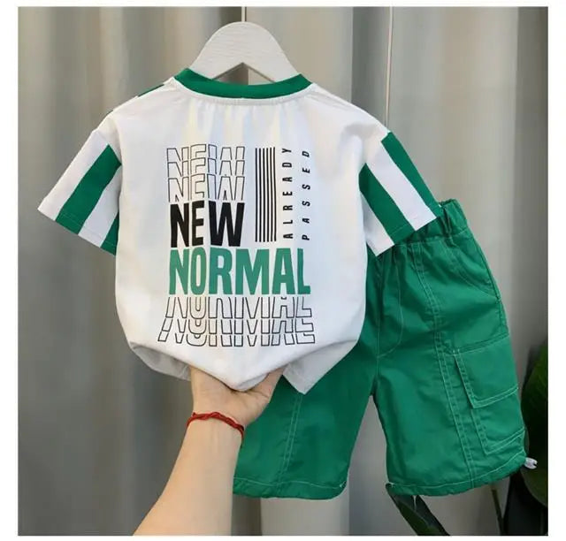 Summer Boy Clothing Suit New Children's Clothes Set Boys Short Sleeve T-Shirt Shorts